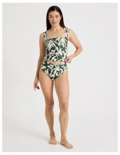 Regatta Katie Ruched Cross Front Bottom in Olive Floral Print