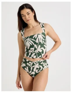 Regatta Katie Ruched Cross Front Bottom in Olive Floral Print