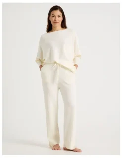 Regatta Knit Sleep Pants in White
