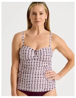 Regatta Luisa Tankini in Plum Geo Print