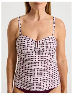 Regatta Luisa Tankini in Plum Geo Print