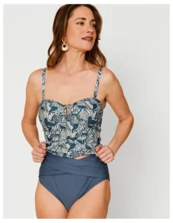 Regatta Oceanic Katie Ruched Cross Front Bikini Bottom in Steel Blue
