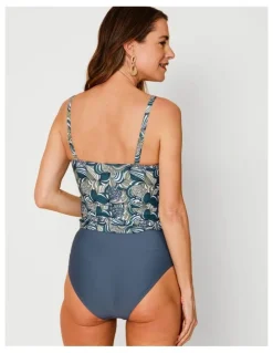 Regatta Oceanic Katie Ruched Cross Front Bikini Bottom in Steel Blue