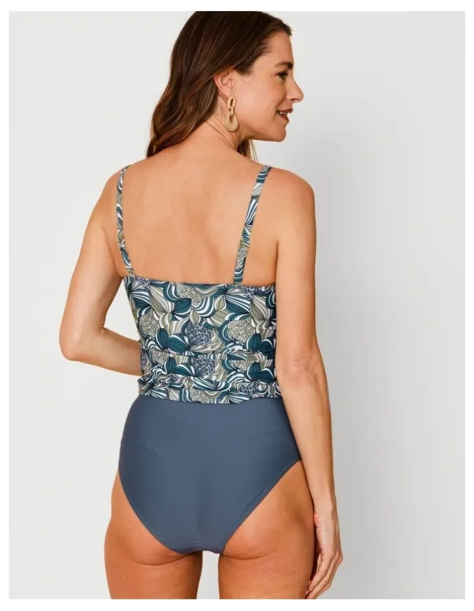 Regatta Oceanic Katie Ruched Cross Front Bikini Bottom in Steel Blue