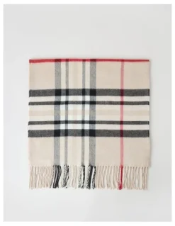 Regatta Plaid Cashmink Winter Scarf in Taupe