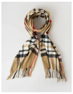 Regatta Plaid Cashmink Winter Scarf in Camel