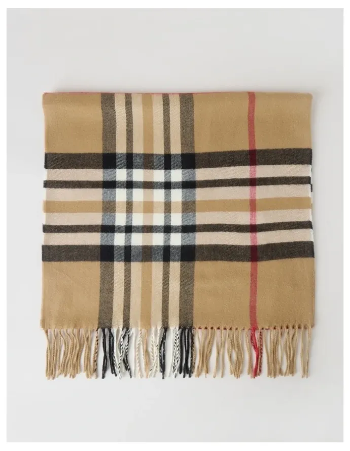 Regatta Plaid Cashmink Winter Scarf in Camel