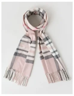 Regatta Plaid Cashmink Winter Scarf in Blush