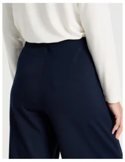 Regatta Pull On Wide Leg Knit Travel Pants in Navy