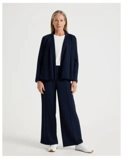 Regatta Pull On Wide Leg Knit Travel Pants in Navy