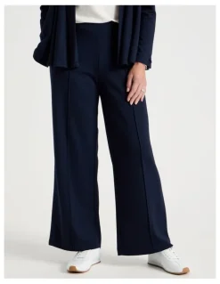 Regatta Pull On Wide Leg Knit Travel Pants in Navy