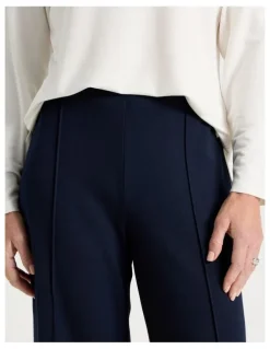 Regatta Pull On Wide Leg Knit Travel Pants in Navy