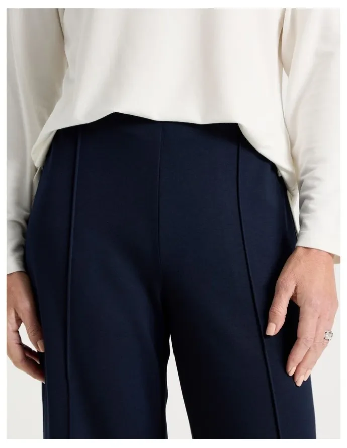 Regatta Pull On Wide Leg Knit Travel Pants in Navy