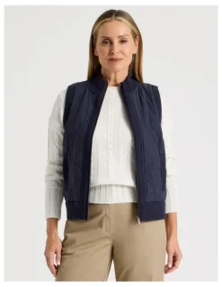Regatta Quilted Vest With Chunky Ribs in Navy