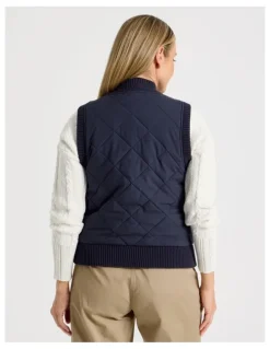 Regatta Quilted Vest With Chunky Ribs in Navy
