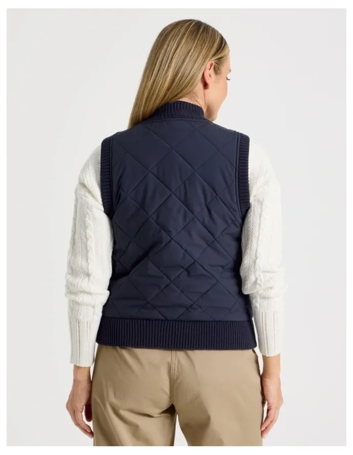 Regatta Quilted Vest With Chunky Ribs in Navy