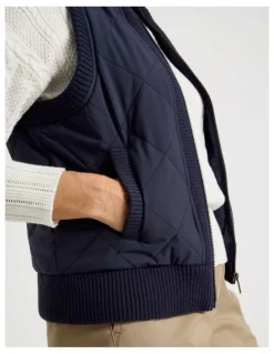 Regatta Quilted Vest With Chunky Ribs in Navy