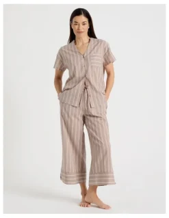 Regatta Relax Woven 7/8 Sleep Pant in Ginger Stripe