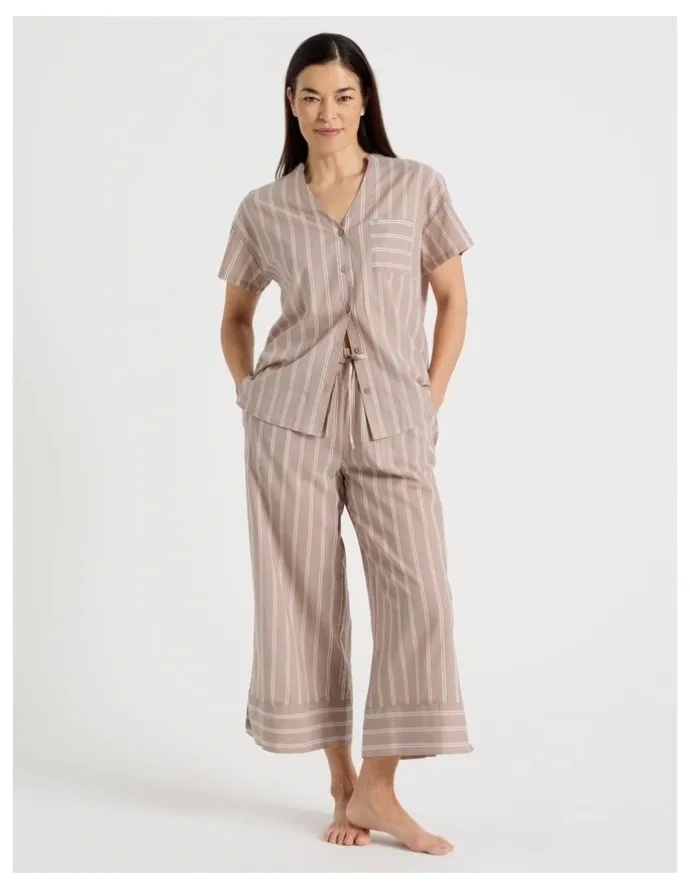 Regatta Relax Woven 7/8 Sleep Pant in Ginger Stripe