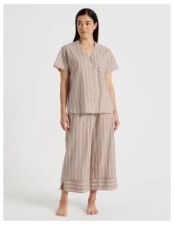 Regatta Relax Woven 7/8 Sleep Pant in Ginger Stripe