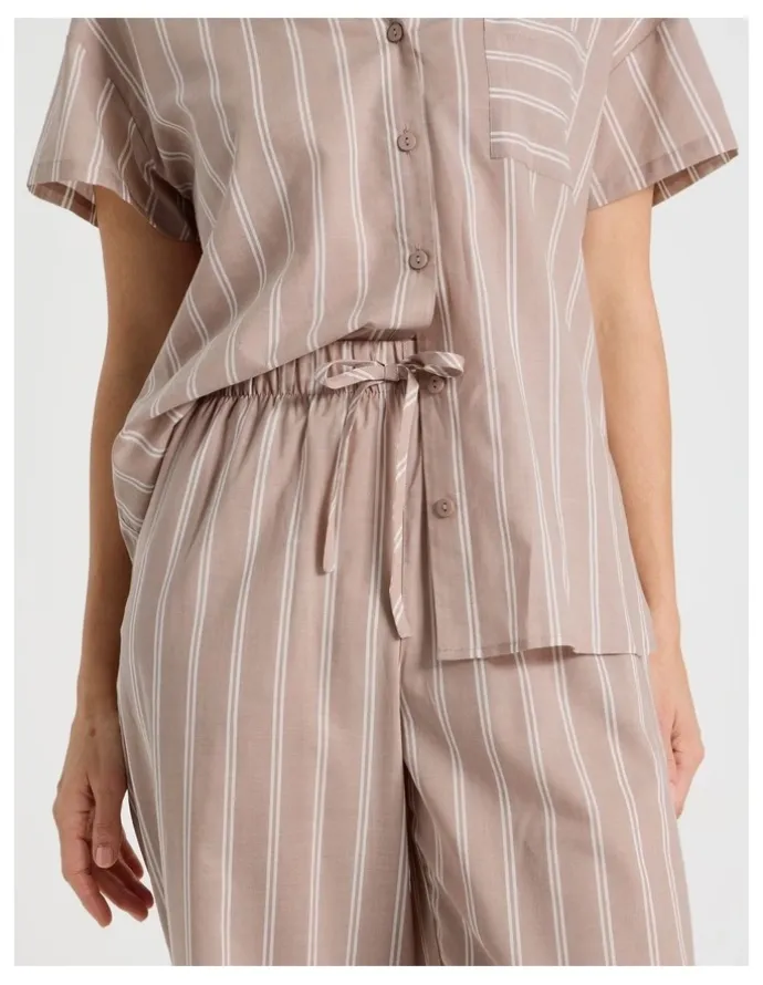 Regatta Relax Woven 7/8 Sleep Pant in Ginger Stripe