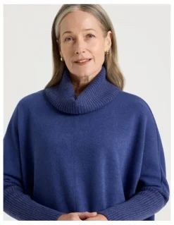 Regatta Rib Sleeve Circle Sweat in Cobalt Marle