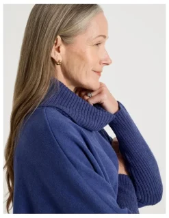 Regatta Rib Sleeve Circle Sweat in Cobalt Marle