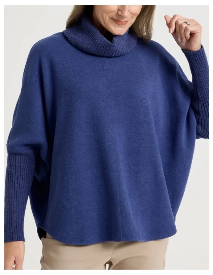Regatta Rib Sleeve Circle Sweat in Cobalt Marle