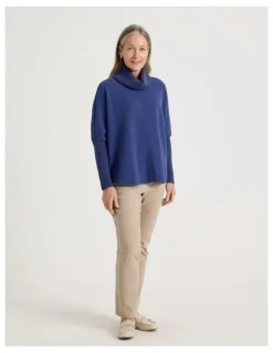 Regatta Rib Sleeve Circle Sweat in Cobalt Marle