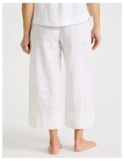 Regatta Seersucker 7/8 Woven Sleep Pants in White