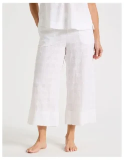Regatta Seersucker 7/8 Woven Sleep Pants in White