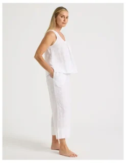 Regatta Seersucker 7/8 Woven Sleep Pants in White