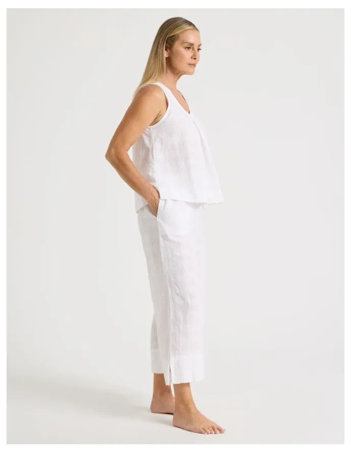 Regatta Seersucker Sleeveless Pyjama Top in White