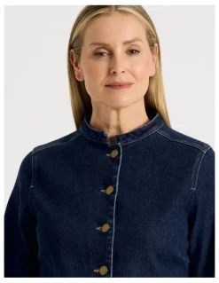 Regatta Stand Collar Denim Jacket in Indigo