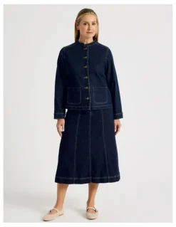 Regatta Stand Collar Denim Jacket in Indigo