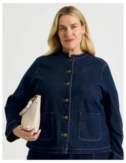 Regatta Stand Collar Denim Jacket in Indigo