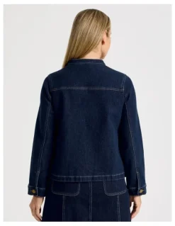Regatta Stand Collar Denim Jacket in Indigo