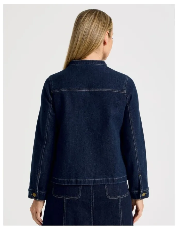Regatta Stand Collar Denim Jacket in Indigo