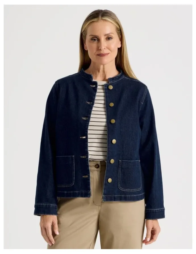 Regatta Stand Collar Denim Jacket in Indigo