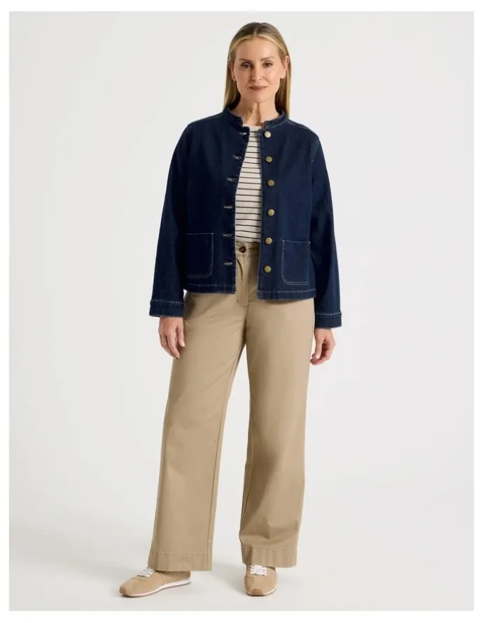 Regatta Stand Collar Denim Jacket in Indigo