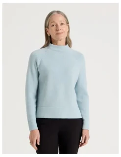 Regatta Stand Collar Raglan Sleeve Jumper in Light Blue