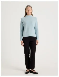 Regatta Stand Collar Raglan Sleeve Jumper in Light Blue