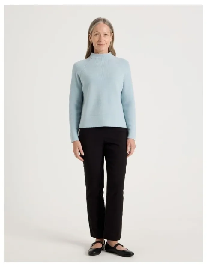 Regatta Stand Collar Raglan Sleeve Jumper in Light Blue