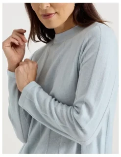 Regatta Wide Rib Jumper With Curved Hem in Ice Blue