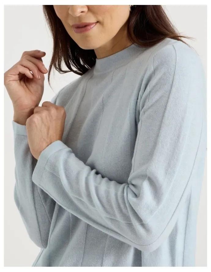 Regatta Wide Rib Jumper With Curved Hem in Ice Blue