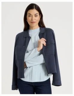 Regatta Wide Rib Jumper With Curved Hem in Ice Blue