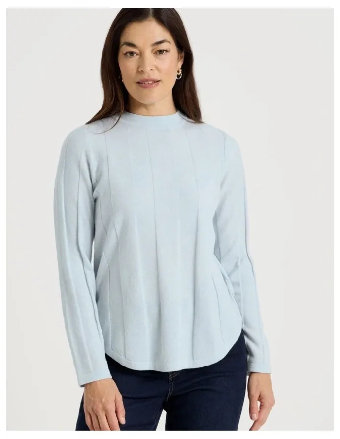 Regatta Wide Rib Jumper With Curved Hem in Ice Blue