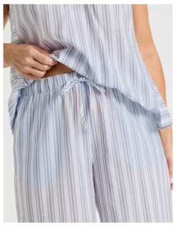 Regatta Woven 7/8 Sleep Pants in Winter Stripe