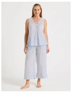 Regatta Woven 7/8 Sleep Pants in Winter Stripe