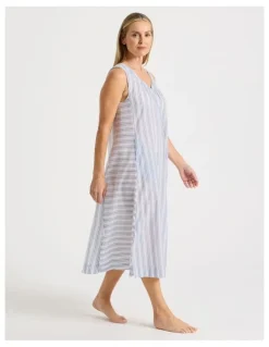 Regatta Woven Sleeveless Striped Long Nightie in Winter